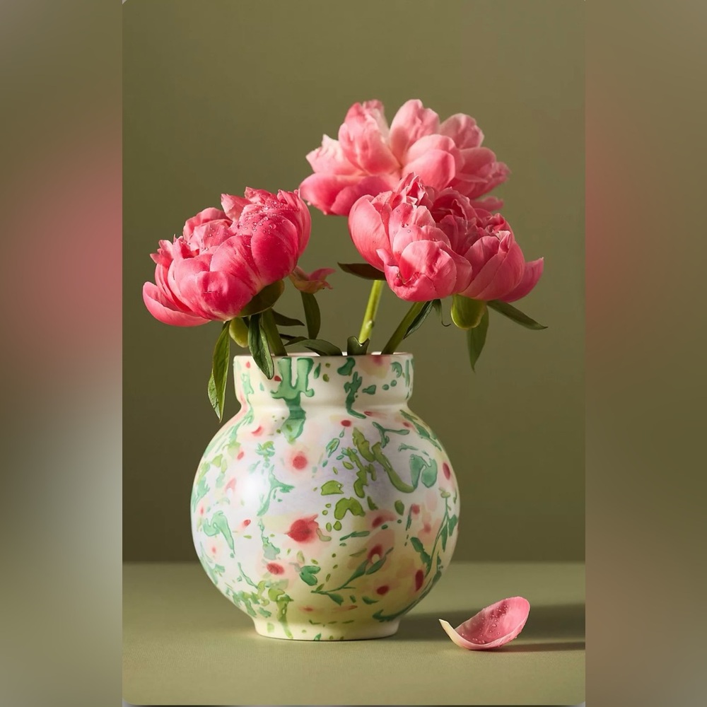 ▪️NIB Anthropologie Sylvia Hand painted Floral Vase
